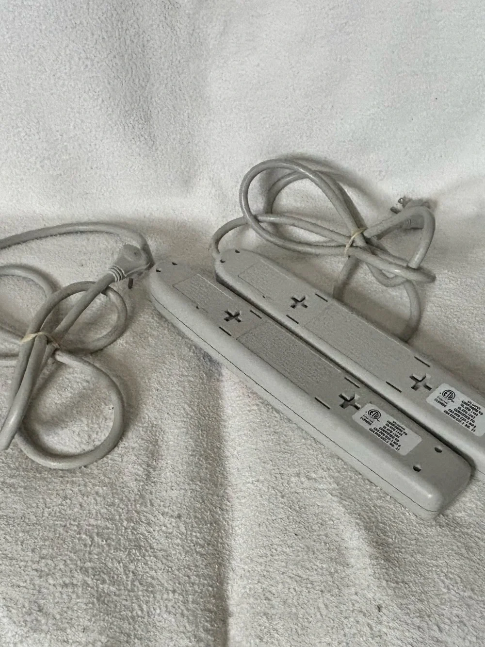 White Surge Protector Power Strip with Multiple Outlets 2 set